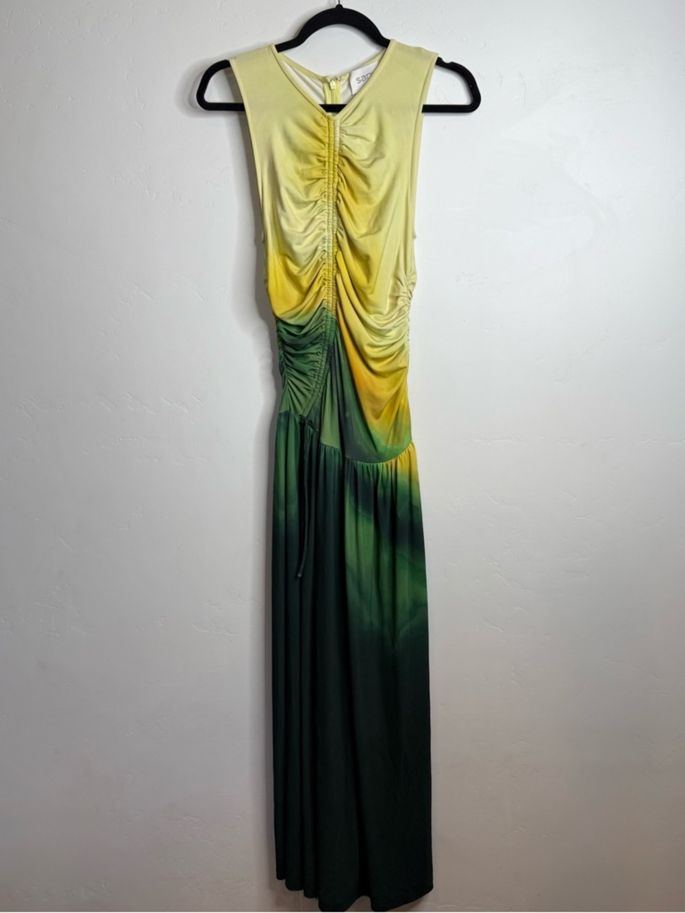 Sani Ruchi Center Ruched Ombre Maxi Dress XS Vacation